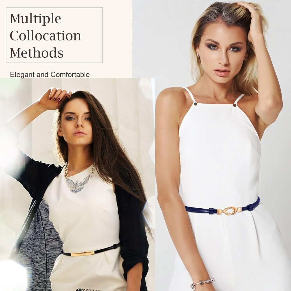 Elegant 6-Piece Women's Leather Belts Set - Adjustable & Stylish Accessories - Picture 2 of 7